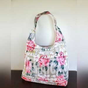 Robin Ruth City Bags Jamaica Canvas Hobo Tote Shoulder Handbag Floral Zip ~ Used